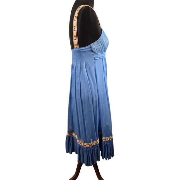 Catherine Malandrino 100% Silk Embroidered Dress Size 4 - Picture 3 of 7